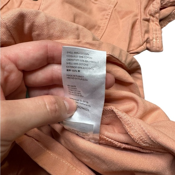 🌸 BDG Joey Short Sleeve Romper 🌸 Coral Button-Up Utility Coverall L 🔥 - Picture 6 of 6